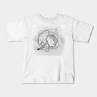 Geometric Galactic Rose (All White Galaxy) Kids T-Shirt